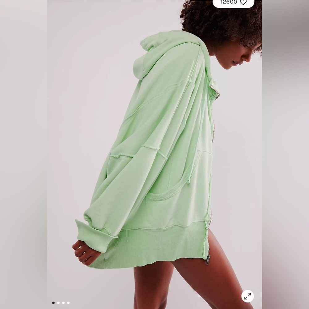 Free People We The Free Camden Hoodie in Gossamer Green SMALL
